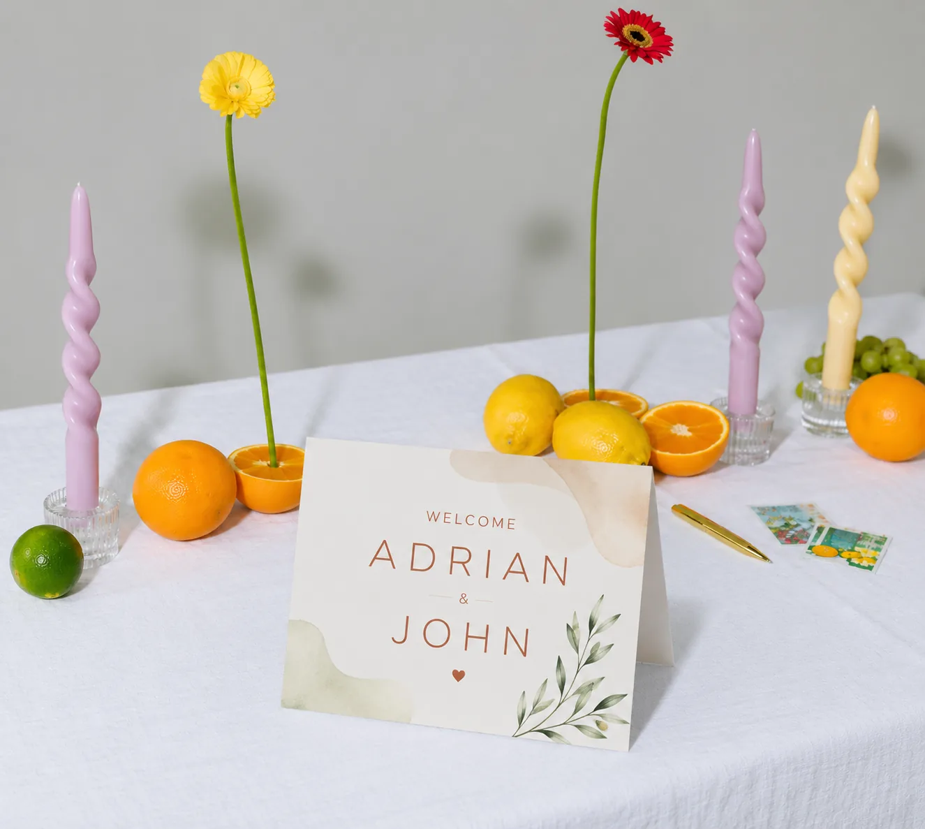 Place cards and wedding stationery for Mooloolaba weddings