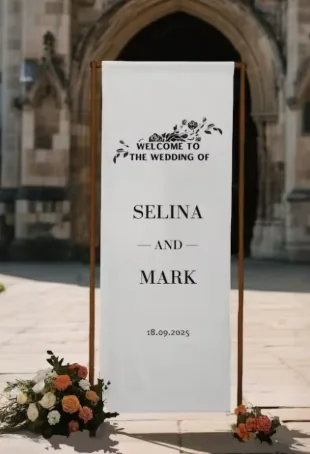 Wedding Fabric Welcome Sign