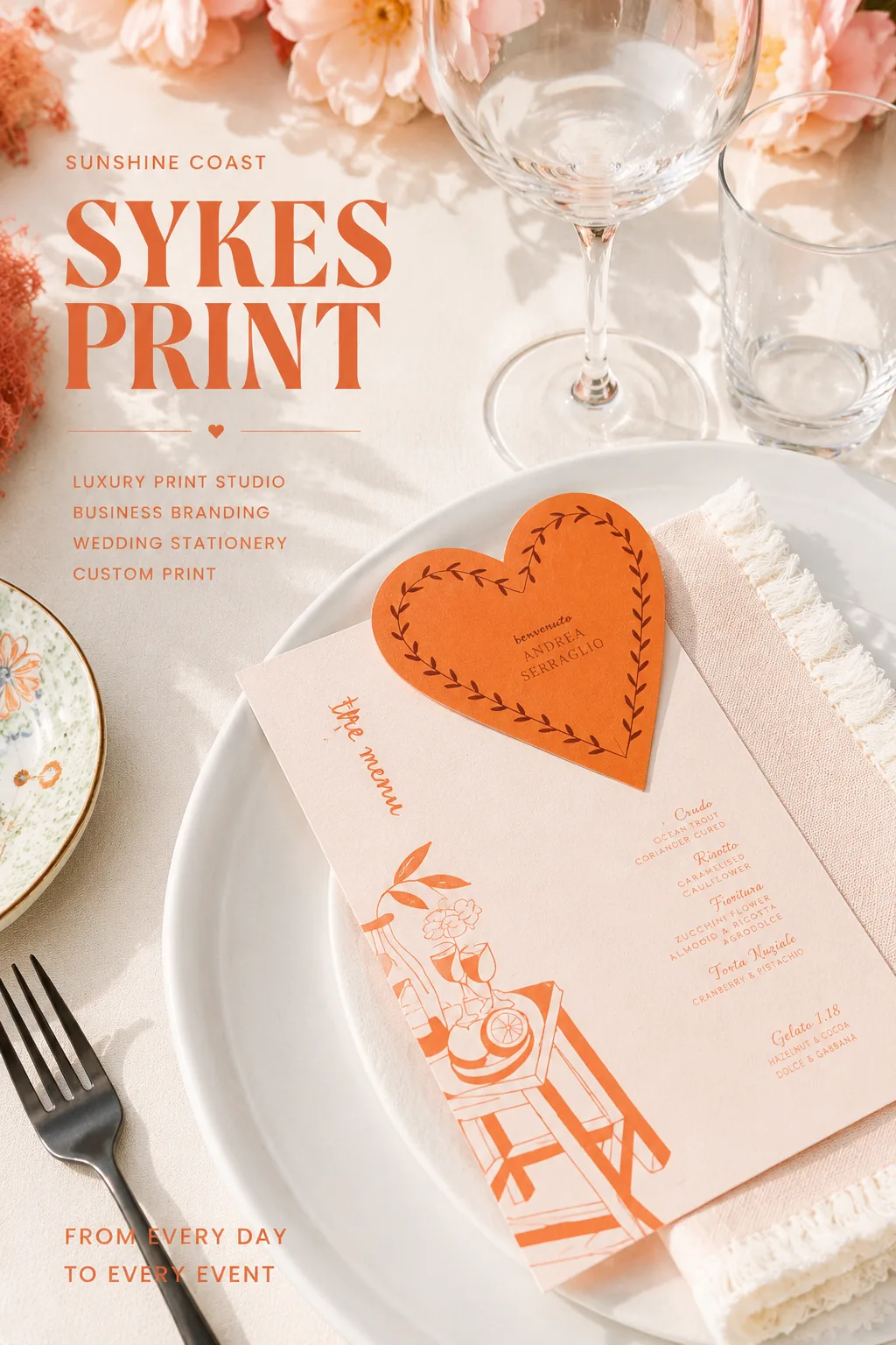 Printed menu design by SykesPrint